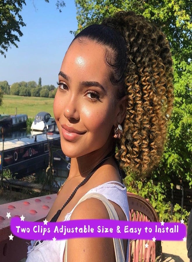 روزمايل وصلة شعر ذيل حصان قصيرة مجعدة من روزمايل، لون بني أومبري فاخر، طول 10 بوصات، مزودة برباط ومشبكين، شعر صناعي أفرو للنساء ذوات البشرة السمراء - Image 2
